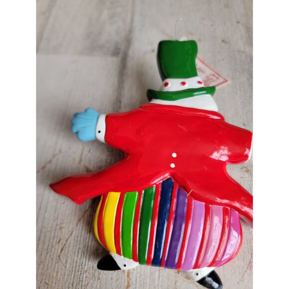 Dept 56 Snowman colorful ornament Xmas ceramic unique - Picture 6 of 7